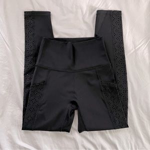 Aerie Leggings with Laser Cutouts - Black - Small Petite